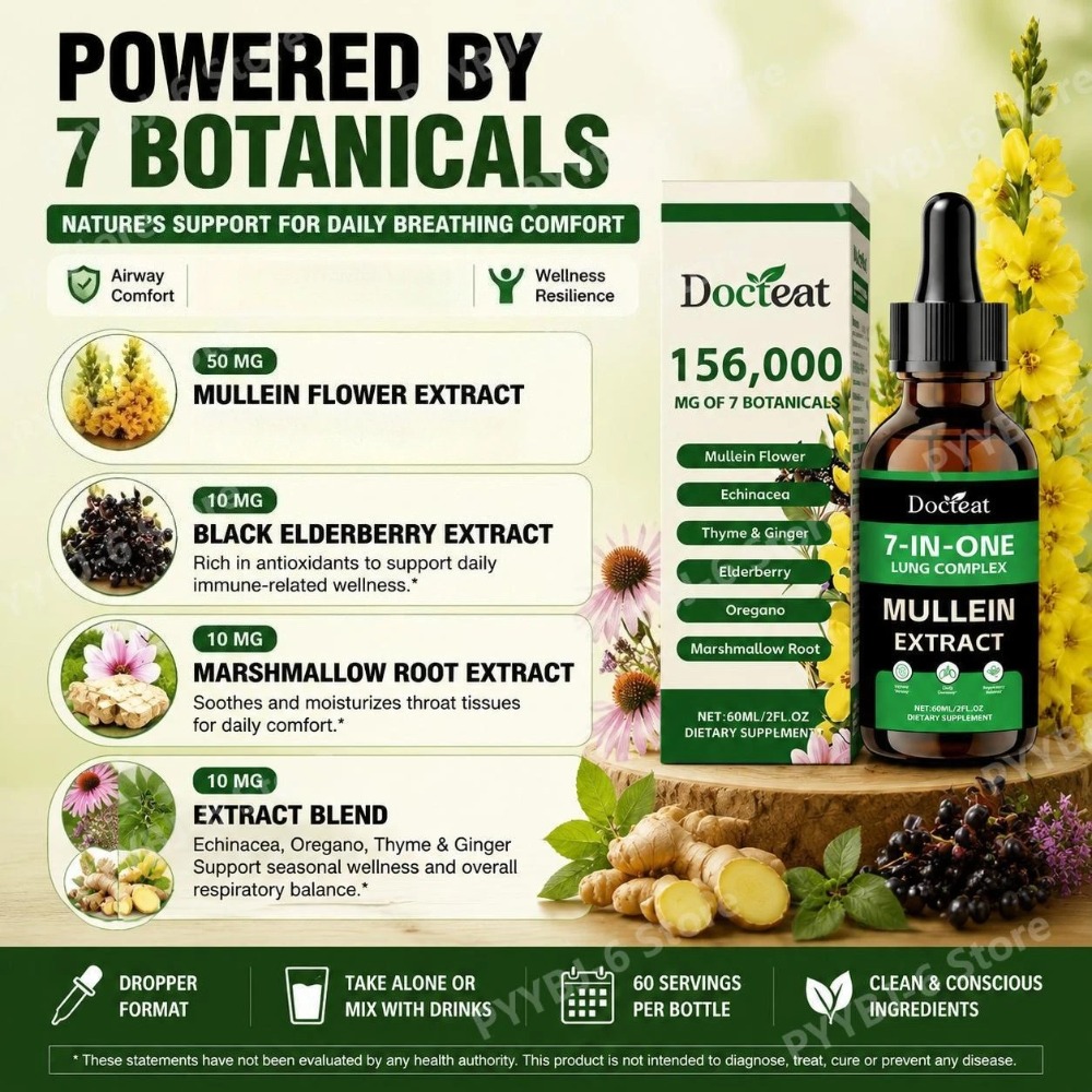 Docteat 7-in-1 Mullein Extract - đánh giá và giá Herbal Wellness