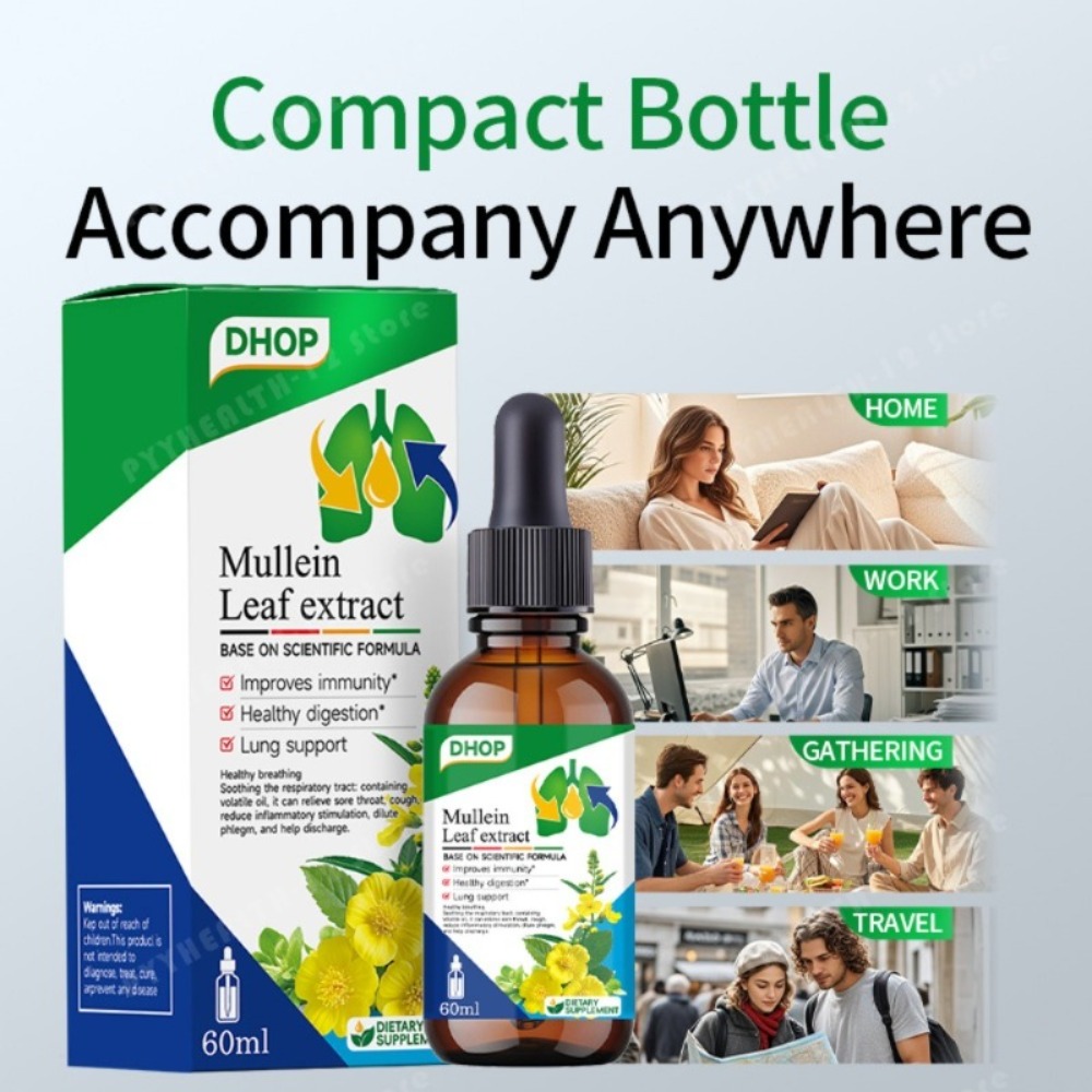 Mullein Leaf Extract Drops 60m - đánh giá và giá Herbal Wellness Liquid