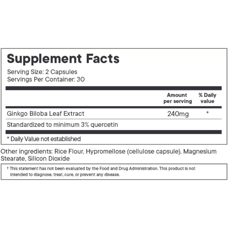 Ginkgo biloba leaf extract cap - đánh giá và giá Ginkgo Biloba Extract